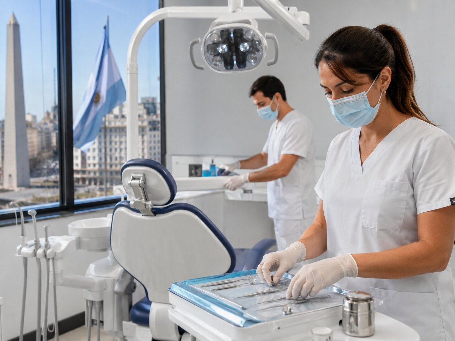 Equipo profesional de clínica odontológica