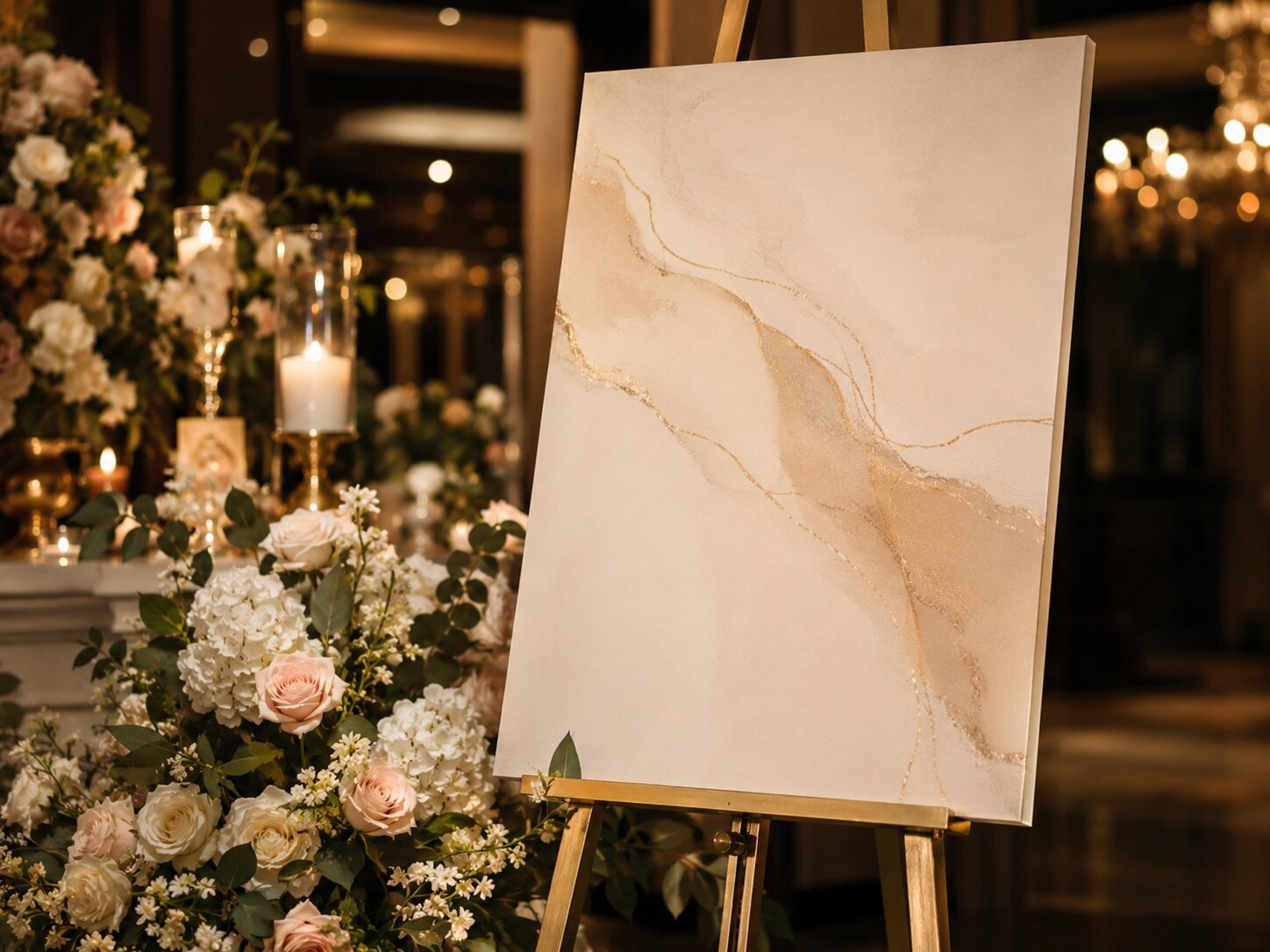 Cartel de bienvenida elegante para evento