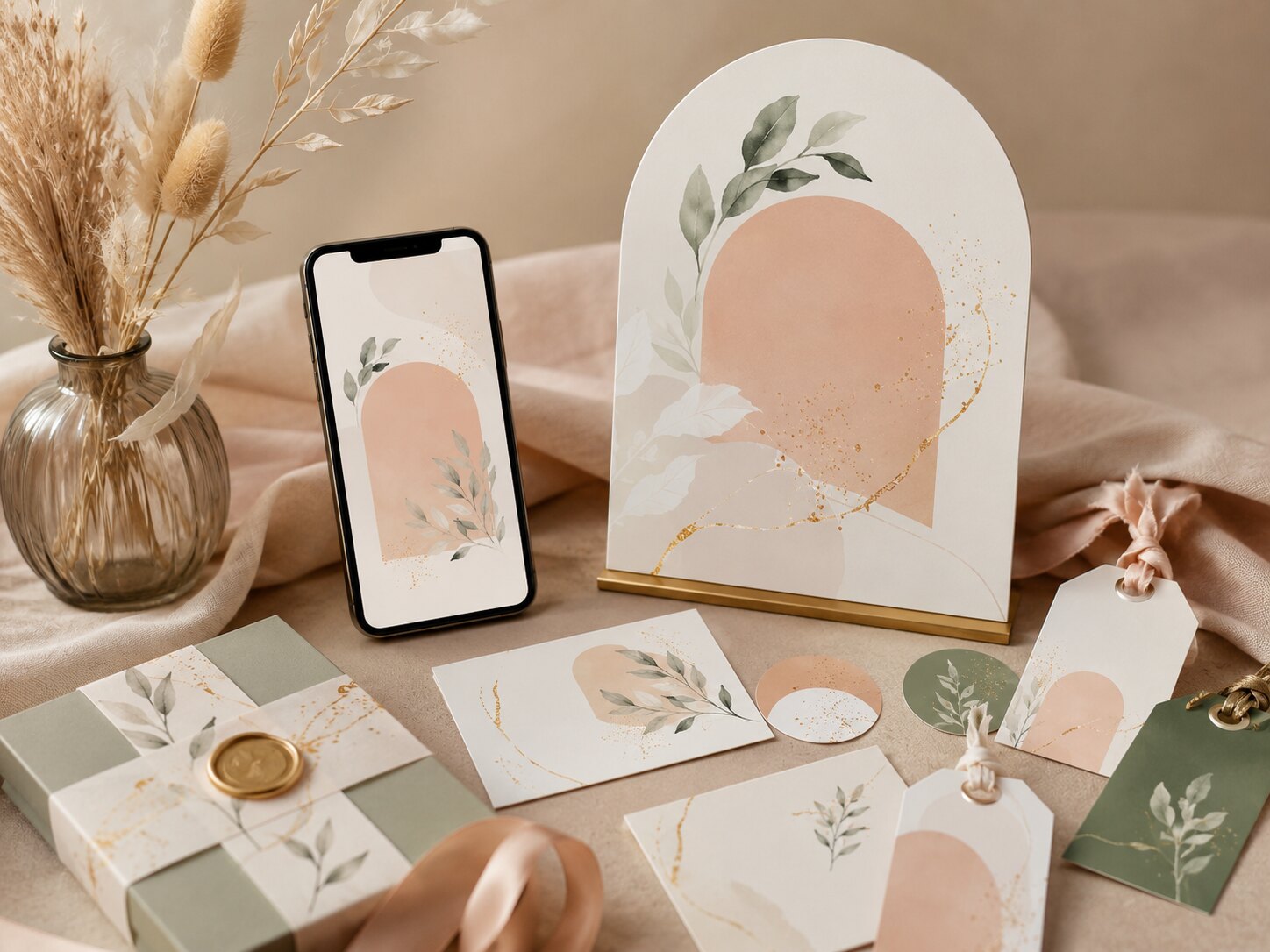 Foto premium de kit visual para evento e invitaciones